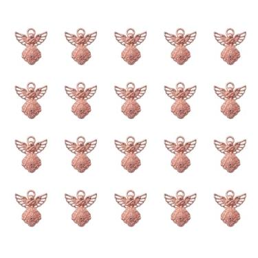 Imagem de Ruwado 30 peças pingentes de anjo vintage prata metal bonito 26 x 23 mm pingentes vintage para fazer joias faça você mesmo kit colar pulseira brinco chaveiro artesanato suprimentos de scrapbooking, Prata, Sem Pedra Preciosa