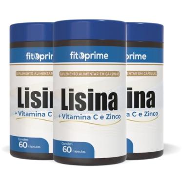Imagem de Kit 3x Lisina + Vitamina C e Zinco 500mg 60 Cápsulas