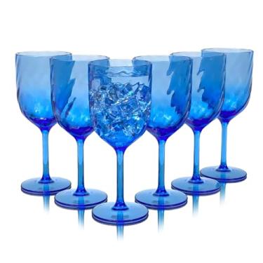 Imagem de Yanglonghui Conjunto de 6 taças de vinho de plástico de 425 g, taças de vinho acrílicas inquebráveis, reutilizáveis de plástico colorido, empilháveis, seguras para lava-louças, livre de BPA, ideal