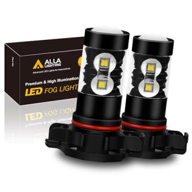 Imagem de Alla Lighting 2400 lúmens 5201 DRL PS24WFF 5202 lâmpadas de faróis de neblina LED, 6000K xenon branco PS19W 12085C1 substituição de faróis de neblina