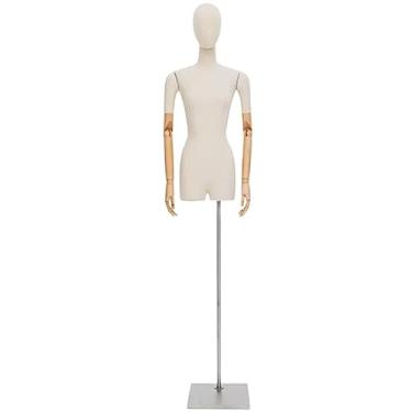 Imagem de Multiuso Manequim destacável meio corpo manequim feminino corpo de manequim de plástico com suporte de metal altura ajustável fácil de montar Janela