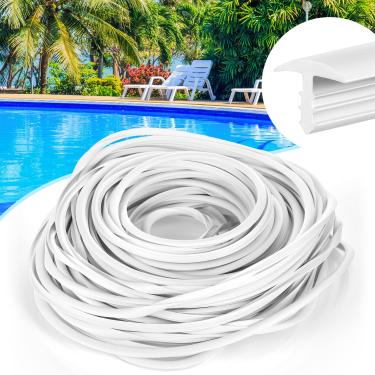 Imagem de Innconee Bloqueio de forro de piscina branco em forma de T para piscina rolo de linha de natação trava de contas de piscina PVC flexível forro de piscina kit de remendo para forro de piscina acima do