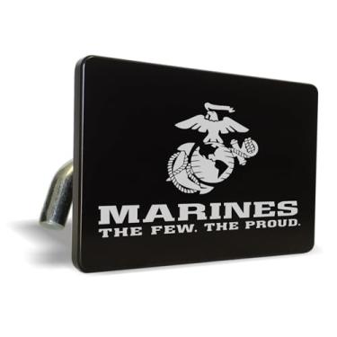 Imagem de [Produto oficialmente licenciado pela USMC] – Marines The Few The Proud – Boleto de alumínio anodizado de qualidade premium gravado a laser resistente a UV para reboque/engate de reboque para