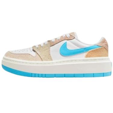Imagem de Nike Tênis feminino Air Jordan 1 Elevate Low (branco/sanddrift/verde óleo/azul báltico FD1028-100, sistema de tamanho de calçados dos EUA, adulto, feminino, numérico, médio, 34), Branco, Sanddrift,
