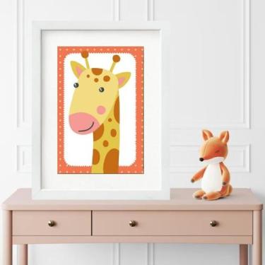 Imagem de Quadro Infantil Safari Girafinha- 60x48cm - Quadros On-line, Moldura P