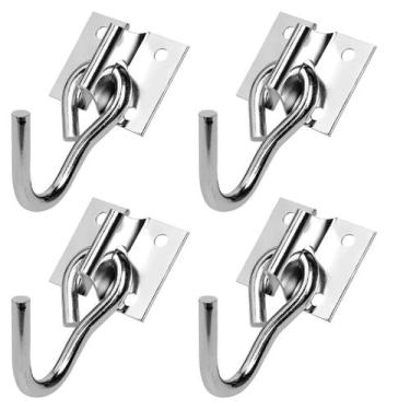 Imagem de Kit 4 Gancho Armador De Rede Suporte Zincado Resistente Aço - Ajax