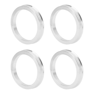 Imagem de INFINAUTO Anéis centralizados no cubo da roda do carro OD 69,6 mm para ID 56,1 mm eixo central de rodas amortecedores Hubrings liga de alumínio tom prata durável