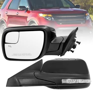 Imagem de Uritue Espelho lateral esquerdo do motorista serve para Ford Explorer 2011-2015 Power Folding Power Aquecido com seta sinal de seta 13 pinos BB5Z17683EAPTM-PFM FO1320615