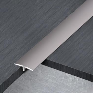 Imagem de Tira divisória plana para moldagem em T cortável, barra de tira de transição de alumínio para preencher a lacuna do piso, carpete/azulejo/laminado/guarnição da borda da porta, champanhe, W 2