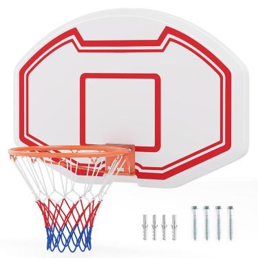 Imagem de Cesta de basquete montada na parede Goplus Large 91x61cm Backboard