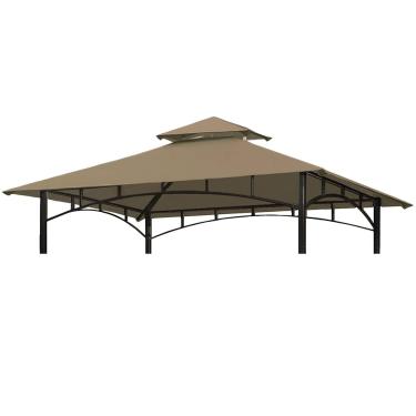 Imagem de Ontheway 1,5 m x 2,4 m Top Only Grill BBQ Gazebo Telhado de substituição de camada dupla Telhado Telhado Outdoor Gazebo Tenda Tenda