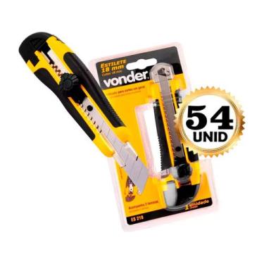 Imagem de kit 54 Estiletes Profissional Atacado com Trava 18mm - Vonder
