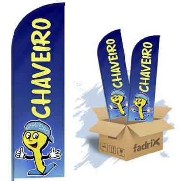 Imagem de Wind Banner Dupla Face 3mt Completo Chaveiro Kit C/ 2unds - Fadrix