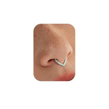 Imagem de BodyBonita Anéis de septo em forma de lágrima de opala 16G - G23 anéis de nariz articulados de titânio argolas septo clicker joias concha daith helix piercing cartilagem brinco para mulheres homens