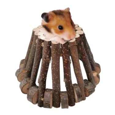 Imagem de Cerca de madeira em forma de vulcão, cerca para hamster, cercas de madeira para animais de estimação, suprimentos para animais de estimação, brinquedo para mastigar hamster, multiuso, hamster, abrigo,