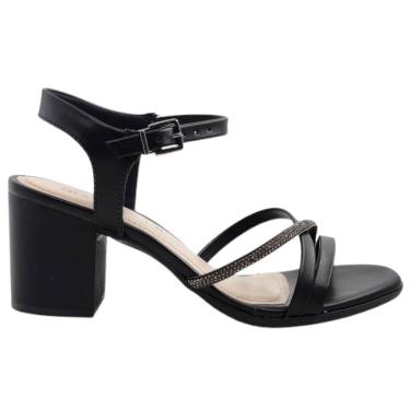 Imagem de Sandália Feminina Casual Dia a Dia Passeio Trabalho com Strass Salto Grosso Médio Conforto Ramarim 2431204