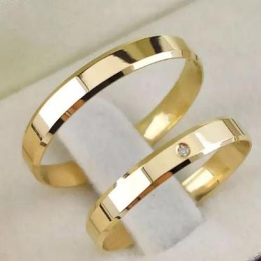 Imagem de Par de Alianças Califórnia  3mm 4 gramas Ouro 18k - sheju joias