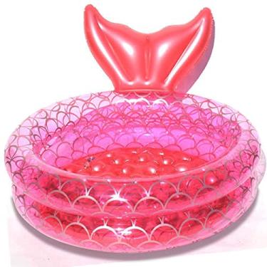 Imagem de Benelet Piscina Inflável Redonda Rosa para Crianças, Piscina Infantil com Design de Sereia, Ideal para Interior e Exterior, 89 cm