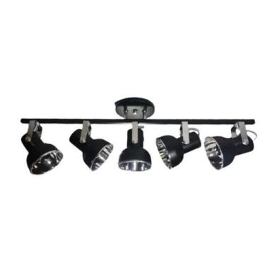 Imagem de Spot 5 Lampadas Trilho De Teto Preto Prata - Bronzil