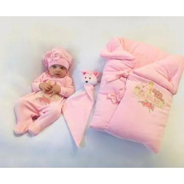 Imagem de Kit saída de maternidade de bebê principe e princesa roupinha em algod