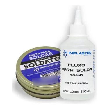 Imagem de Fluxo Liquido No Clean 110ml + Pasta De Solda Soldatec 50g - Implastec