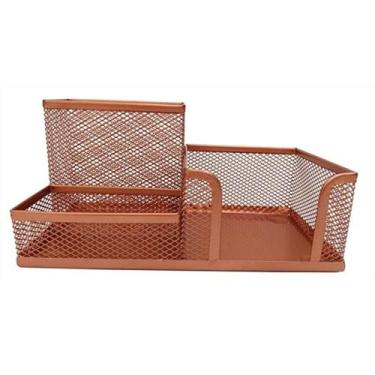 Imagem de Porta Lapís Caneta Clips Lembrete Aramado Rose Gold 3 Div GV Office