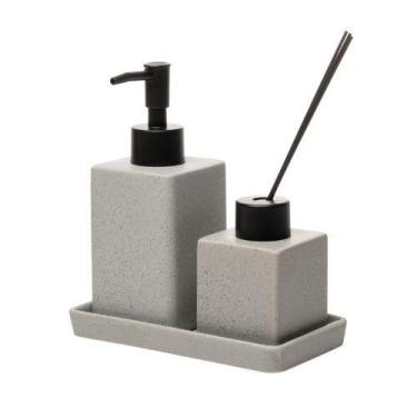 Imagem de Kit Lavabo Banheiro e Difusor Aromatizador Granilite Cinza - Lyor