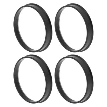 Imagem de A ABSOPRO Anéis centralizados de cubo de roda de carro de 68,1 mm a 63,4 mm rodas de policarbonato preto eixo central amortecedor Hubrings 4 peças