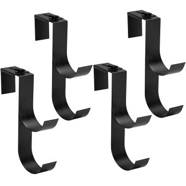 Imagem de codree 4 ganchos ajustáveis para cerca de piscina para equipamentos de piscina, ganchos de cerca resistentes pretos para postes de piscina, cabide de cerca deslizante para mangueira de piscina