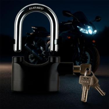 Imagem de Cadeado Com Alarme Antifurto Sirene Moto Bike Patinete Portões Prova D