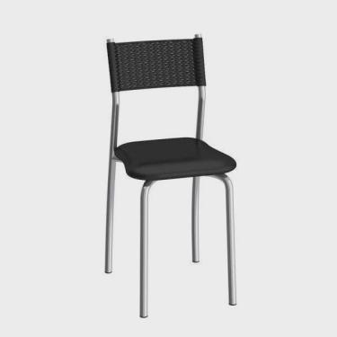 Imagem de Cadeira de Aço Mônaco C142 Compoarte Cromado/Preto