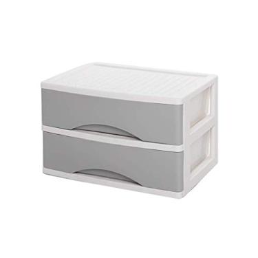 Imagem de Armário de arquivo 2 camadas organizadores de gaveta divisórias para quarto gavetas de escritório de plástico estilo gaveta acabamento moldura cômoda prateleiras de jornal cosméticos (cor: B1)