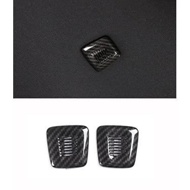 Imagem de Fgtagtal Apto para Toyota Supra GR A90 A91 MK5 2018-2022 Capa de microfone de teto, capa de moldura de proteção para decoração de alto-falante de teto de carro interior, 2 peças, fibra de carbono - preto