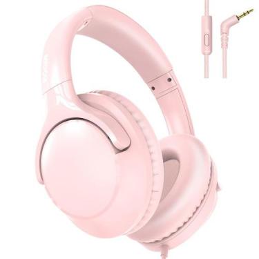 Imagem de Fones de ouvido com fio MIDOLA Hi-Fi Sound com microfone rosa