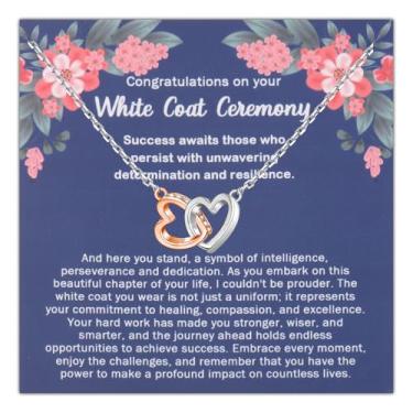 Imagem de BLEOUK Colar de cerimônia de jaleco branco, enfermagem odontológica, veterinária, farmacêutico, quiroprático, cirurgião, enfermeira, novo presente médico, Small, Metal, na unknow