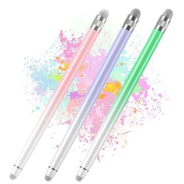 Imagem de Bopomofo 3 canetas Stylus para tela sensível ao toque, para iPhone/iPad/tablet, Android/Microsoft/Surface, compatível com telas sensíveis ao toque (roxo/rosa/verde)