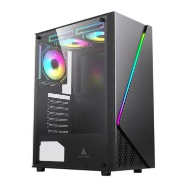 Imagem de Gabinete Gamer Acegeek Lumix, Mid-Tower, Lateral de Vidro, Preto, AG-L