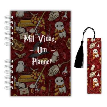 Imagem de Planner Diário de Leitura - Baseado em Harry Potter Coleção Mil Vidas, Um Planner| Capa Dura + Marcador de Página com Tassel + Marcador Magnético