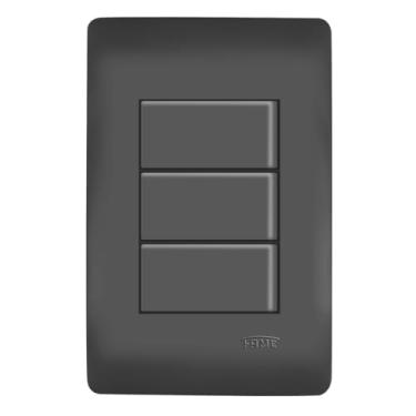 Imagem de CONJUNTO 3 INTERRUPTORES SIMPLES 16A/250V 4X2" HABITAT BLACK - FAME