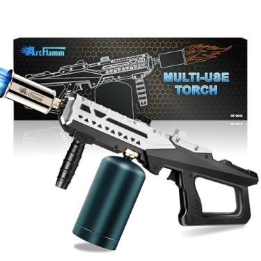 Imagem de ARTFLAMM Tocha de propano – Poderosa grelha e pistola de cozinha – Lança-chamas ajustável – Maçarico culinário para Sous Vide, churrasco, fogueira, madeira de carvão (tanque não incluído)