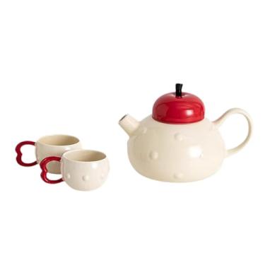 Imagem de WeiLaiKeQi Conjunto de chá de porcelana Bule e Copos Moderno para Mulheres Cara de Coffeas Coffee Presente de Louse Home, Branco