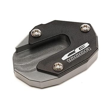 Imagem de Acc-Creativity Suporte de pé de motocicleta com ampliador lateral para placa de extensão compatível com Honda CB1000R 2018-2021 (titânio)