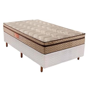 Imagem de Cama Box Solteiro: Colchão Molas Masterpocket Ensacadas Marcelly Ibiza + Base Branco(88X188)