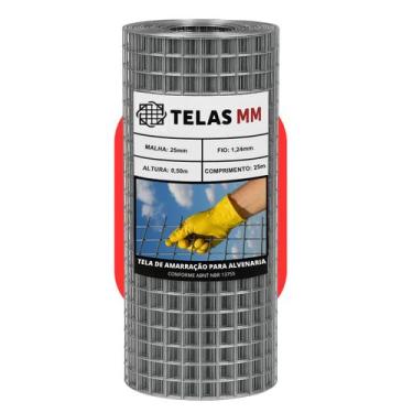 Imagem de Tela Soldada Alvenaria Fachadas 25,00 X 0,50m ABNT 13755 - Telas MM