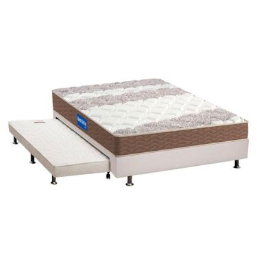 Imagem de Kit Cama Box Completa Casal Guarda Costa Brown com Colchão Espuma D33 Auxiliar D28 Cour...