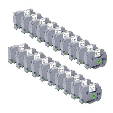 Imagem de Fita branca laminada de 18 mm de 0,7 mm compatível com Brother P Touch Tze Tz TZe-241 TZ-241 Fita de etiqueta, para Ptouch PT-D400 PT-D600 PTD610BT, 3/4 pol. x 26 m, preto sobre branco, pacote com 20