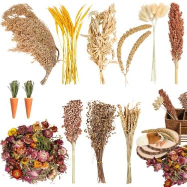 Imagem de Homaisson Sprays naturais de ervas para hamster, flores secas de sementes de grãos, hamster, habitat de grãos comestíveis para gerbos sírios anões porquinhos-da-índia