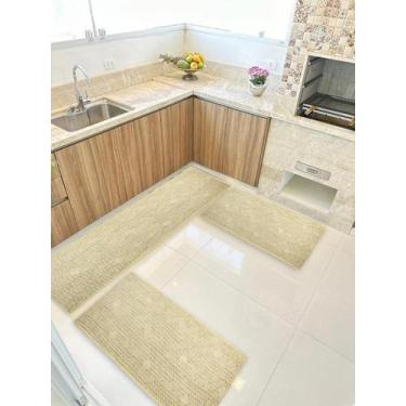 Imagem de Kit 3 Peças Ps Jogo Tapete Cozinha Largo 0,66 Antiderrapante - Lancer