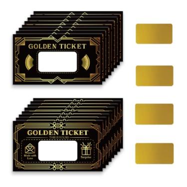 Imagem de PLIGREAT 120 peças cartões de raspar bilhete dourado, vales de presente pretos em branco raspar bilhetes de raspar cartões de sorteio de cupons DIY para pequenas empresas, férias, chá de panela
