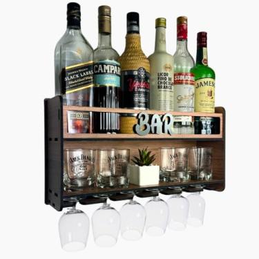Imagem de Bar Adega Decoração Parede Compacto Garrafas Barzinho Mdf
